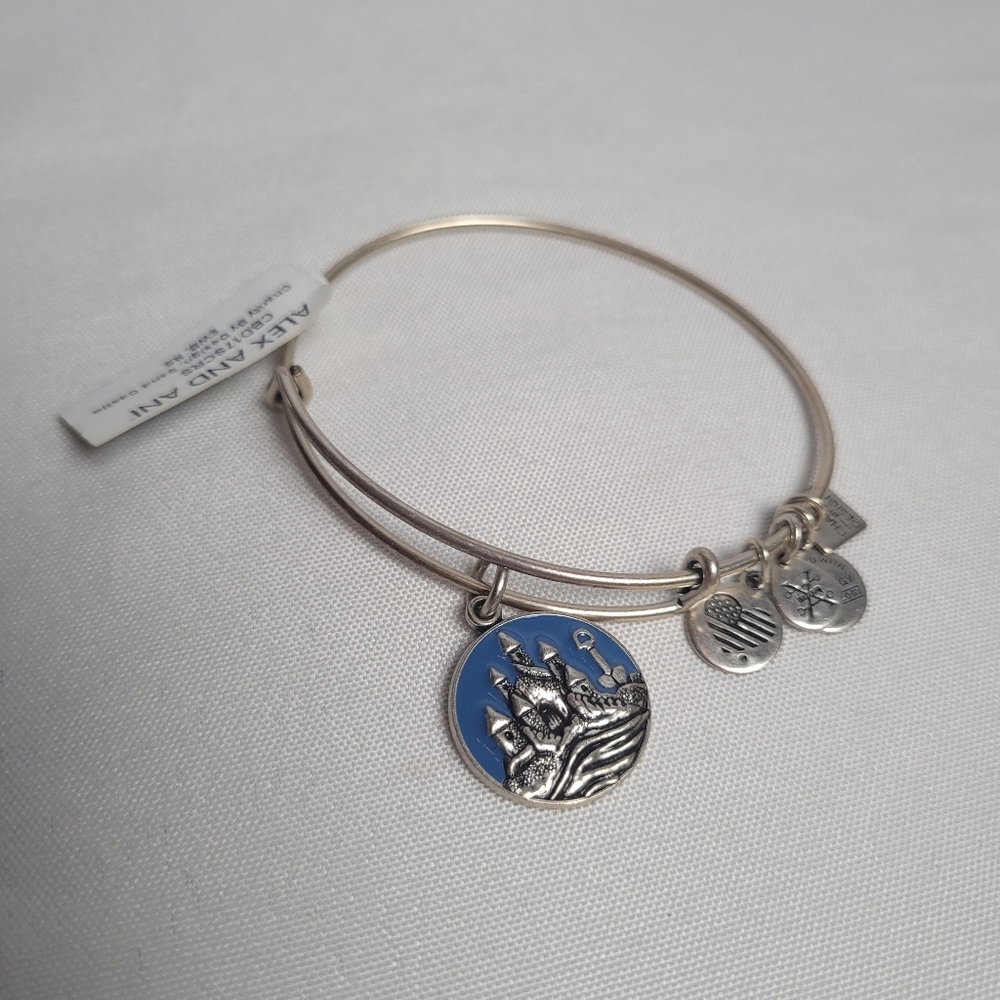 Alex & Ani Sandcastle Charm Bracelet 2017 Silver Tone NWT